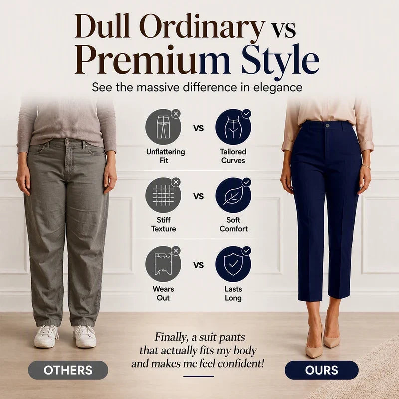 Women's Button Detail Cropped Trousers
