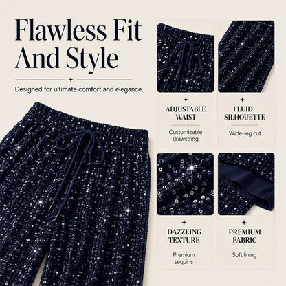 Women's Elastic Waist Straight-Leg Trousers