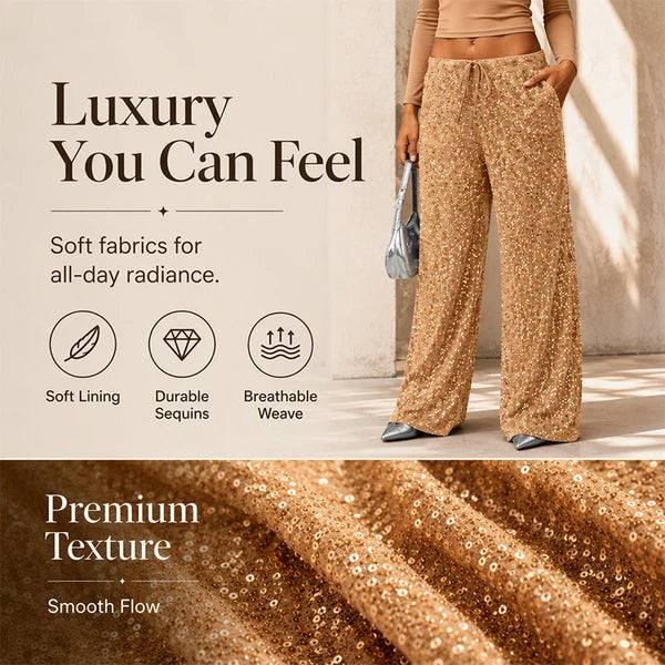 Women's Elastic Waist Straight-Leg Trousers