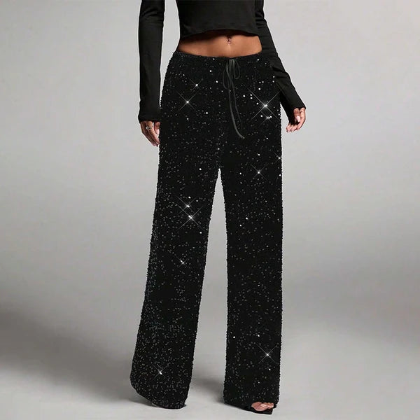 Women's Elastic Waist Straight-Leg Trousers