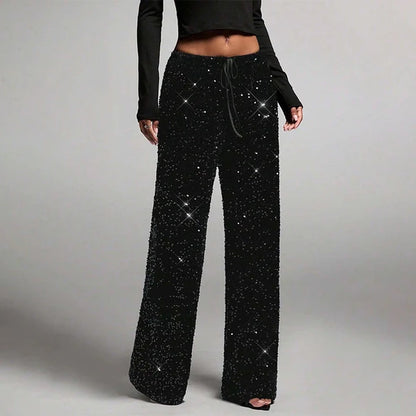 Women's Elastic Waist Straight-Leg Trousers