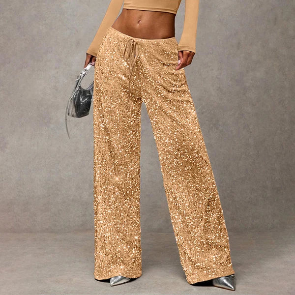 Women's Elastic Waist Straight-Leg Trousers