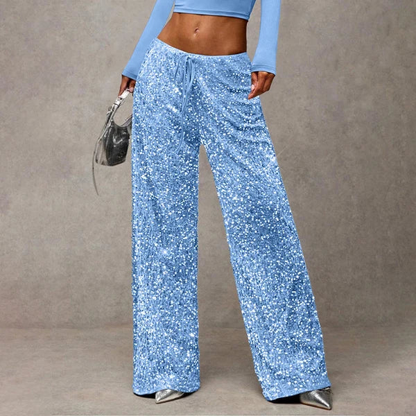 Women's Elastic Waist Straight-Leg Trousers