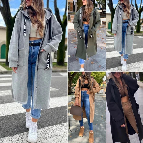 Women's Longline Zip Hooded Jacket
