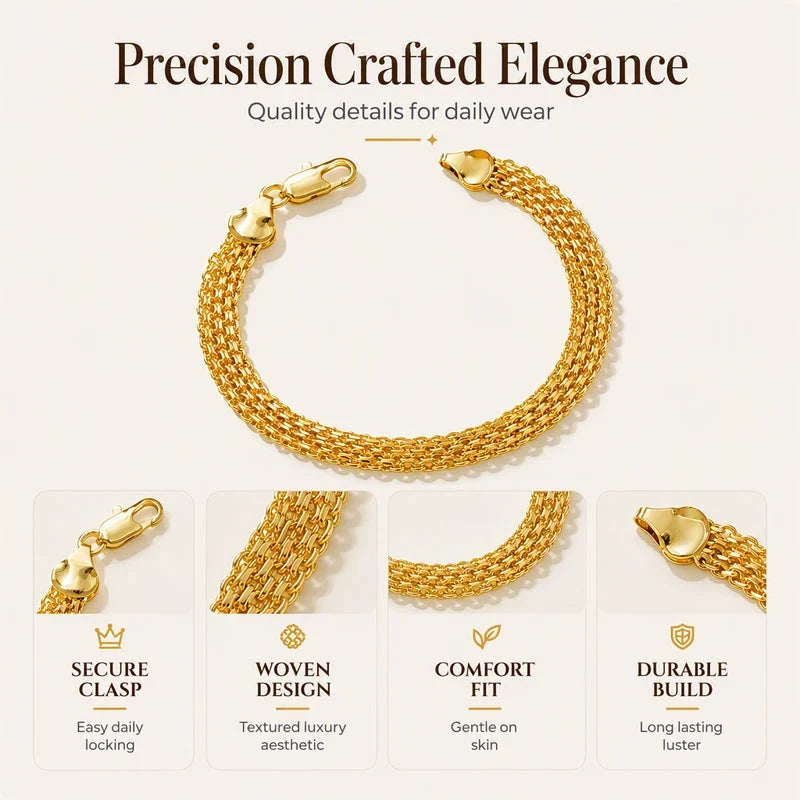 Women's Wide Woven Statement Bracelet