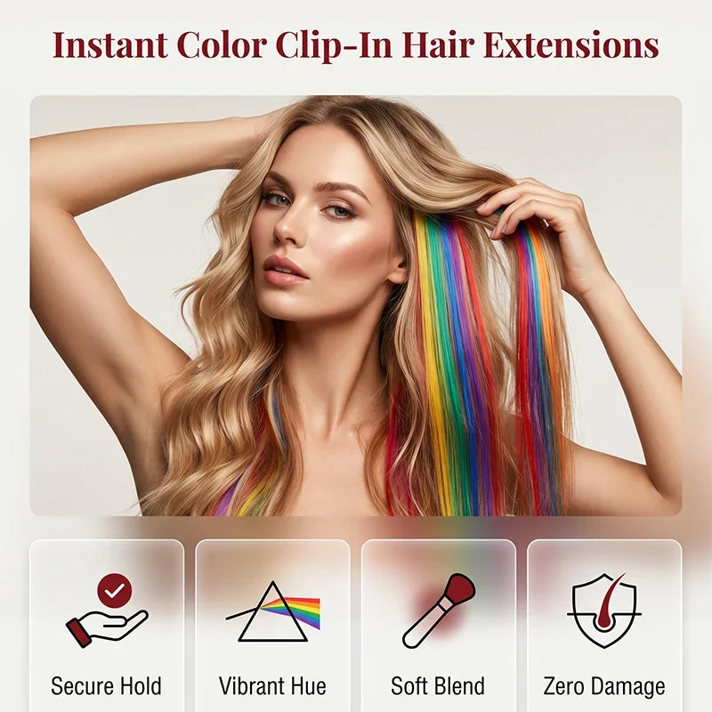 Colour Accent Clip In Hair Extensions