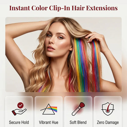 Colour Accent Clip In Hair Extensions