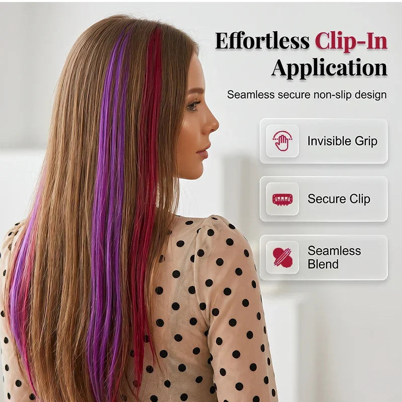 Colour Accent Clip In Hair Extensions