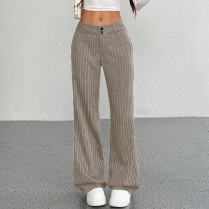 Women's Pinstripe Flared Trousers