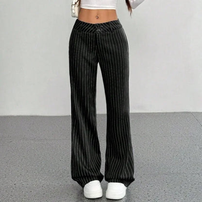 Women's Pinstripe Flared Trousers