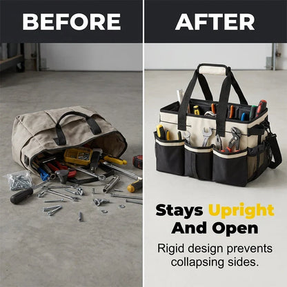 Multi Pocket Open Utility Tote