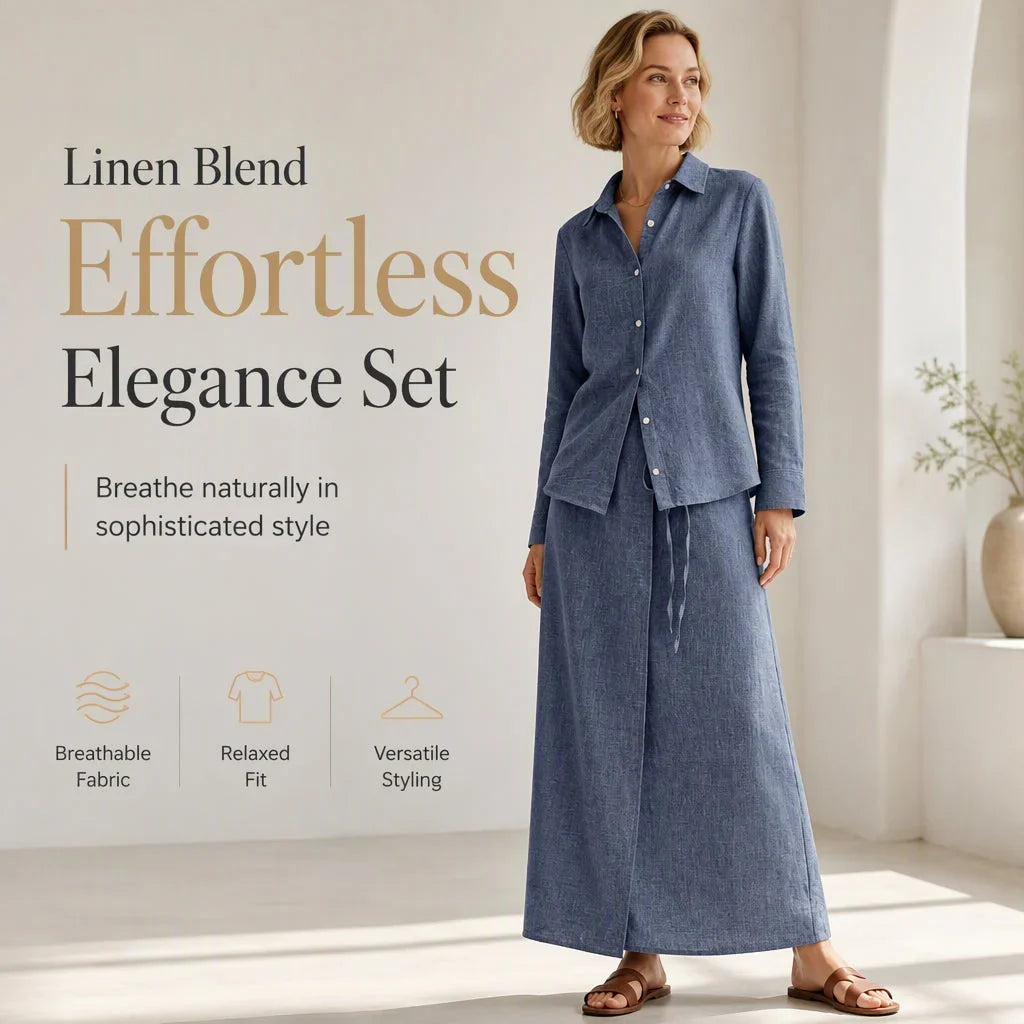 Women's Relaxed Shirt & Maxi Skirt Set