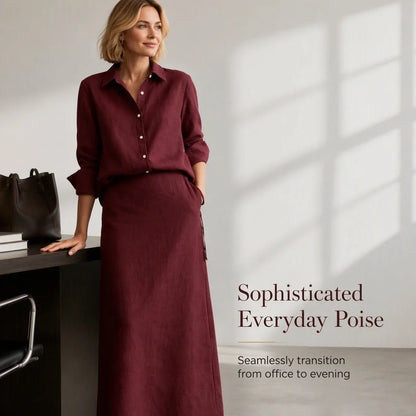 Women's Relaxed Shirt & Maxi Skirt Set
