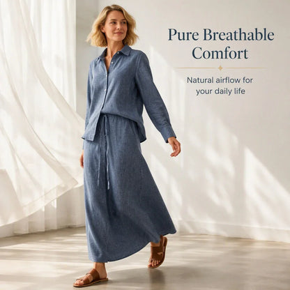 Women's Relaxed Shirt & Maxi Skirt Set