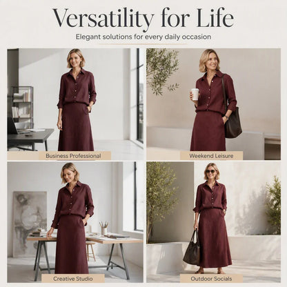Women's Relaxed Shirt & Maxi Skirt Set