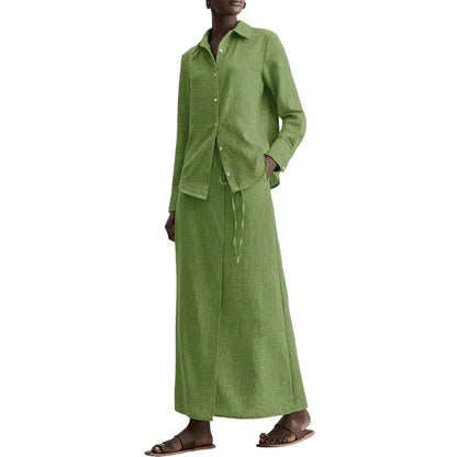 Women's Relaxed Shirt & Maxi Skirt Set