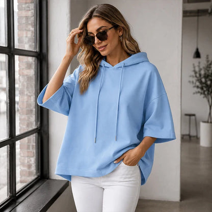 Women's Wide-Sleeve Hooded Top