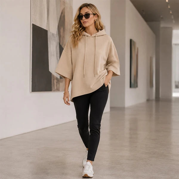 Women's Wide-Sleeve Hooded Top