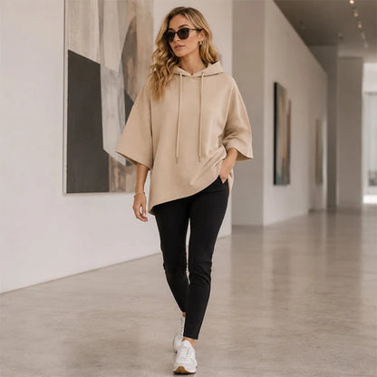 Women's Wide-Sleeve Hooded Top