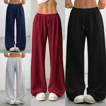 Women's Relaxed Drawstring Wide-Leg Joggers