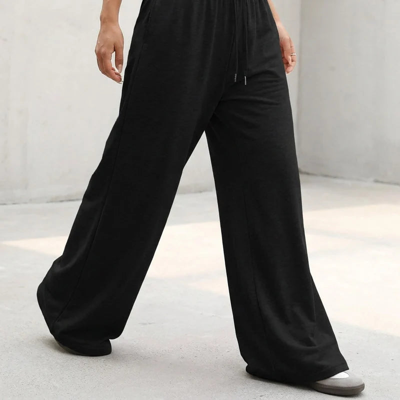 Women's Relaxed Drawstring Wide-Leg Joggers