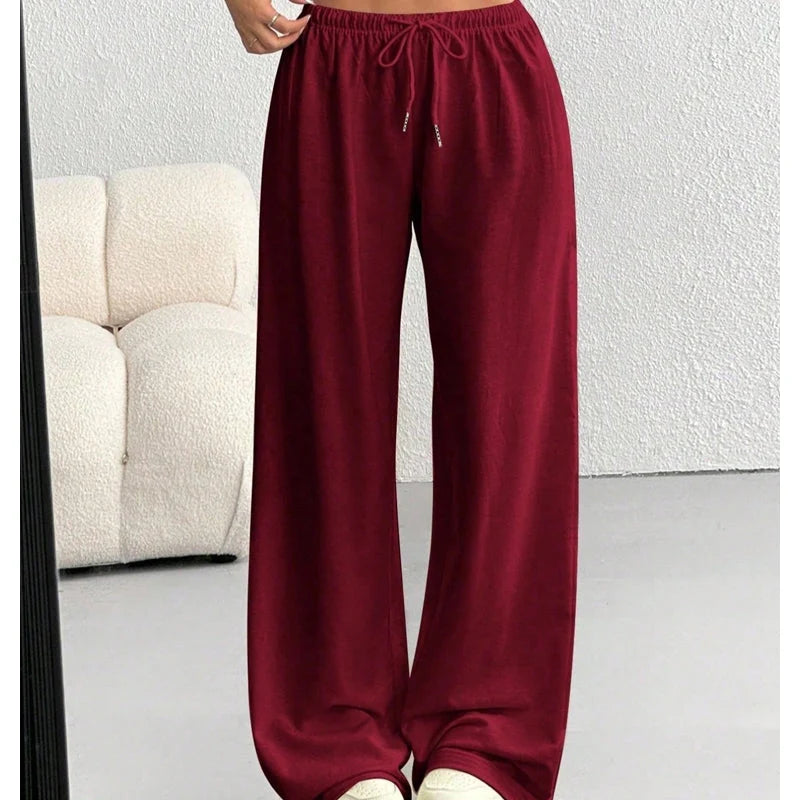 Women's Relaxed Drawstring Wide-Leg Joggers
