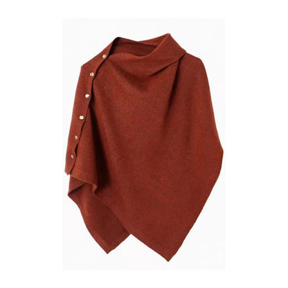 Women's Asymmetric Side Button Poncho