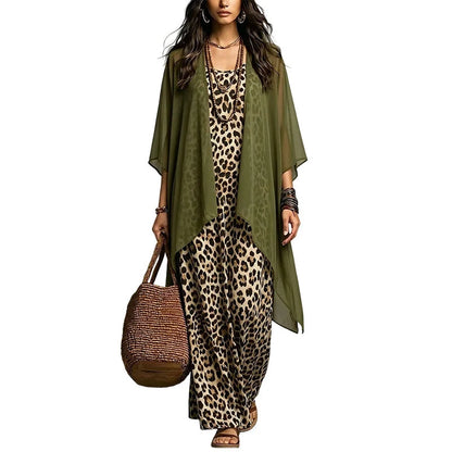 Women's Flowing Maxi Dress & Cover Up Set