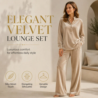 Women's Velour Button-Up Wide Leg Set