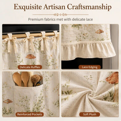 Rustic Kitchen Oven Skirt with Pockets