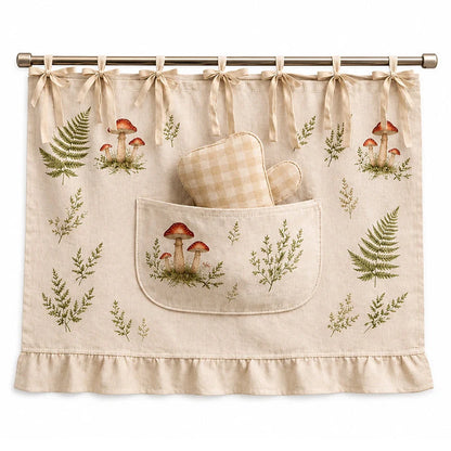 Rustic Kitchen Oven Skirt with Pockets