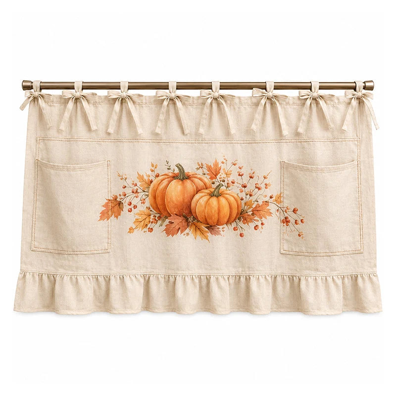 Rustic Kitchen Oven Skirt with Pockets