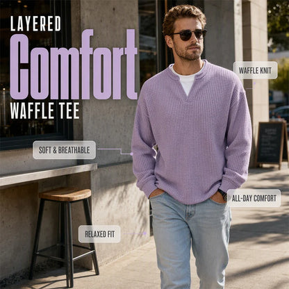 Men's Layered Waffle Long Sleeve Top