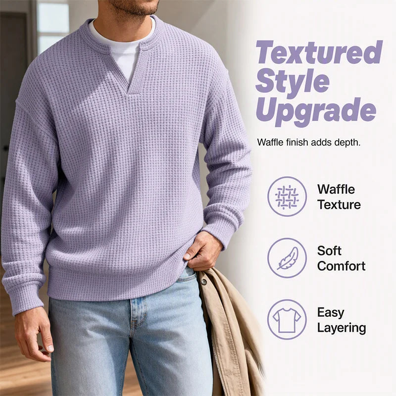Men's Layered Waffle Long Sleeve Top