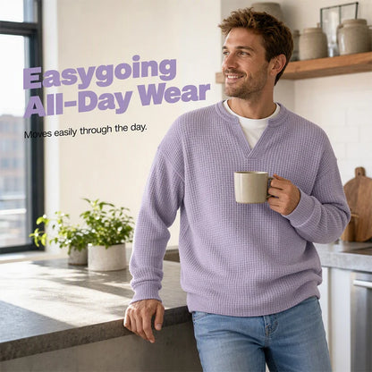 Men's Layered Waffle Long Sleeve Top