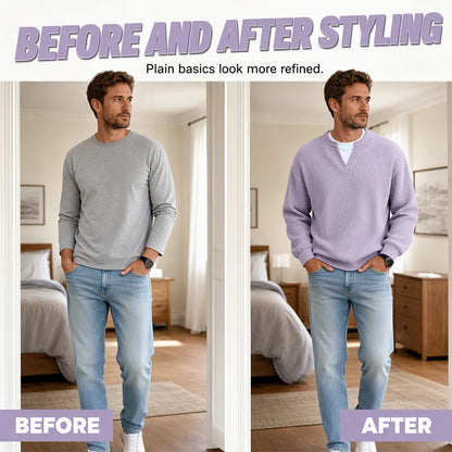 Men's Layered Waffle Long Sleeve Top