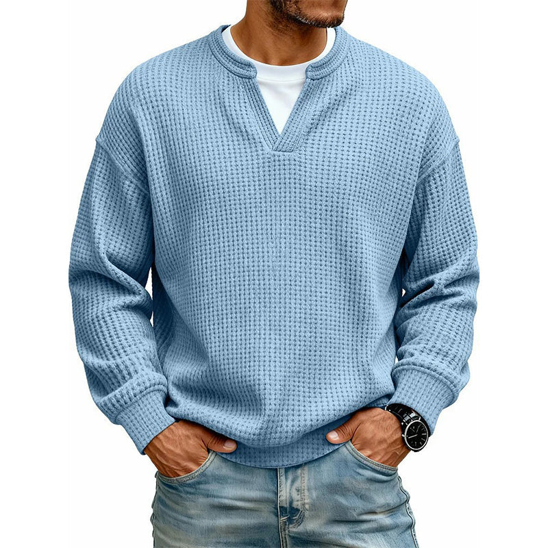 Men's Layered Waffle Long Sleeve Top