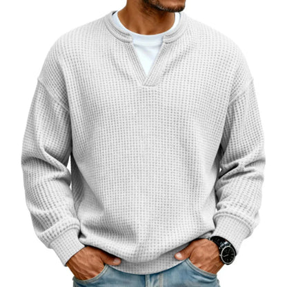Men's Layered Waffle Long Sleeve Top