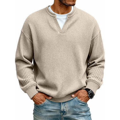 Men's Layered Waffle Long Sleeve Top