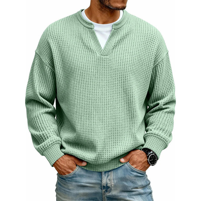 Men's Layered Waffle Long Sleeve Top