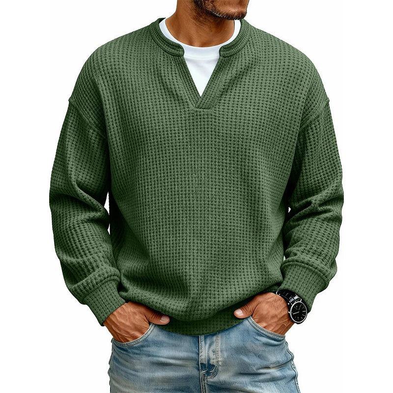 Men's Layered Waffle Long Sleeve Top