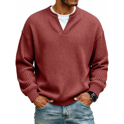 Men's Layered Waffle Long Sleeve Top
