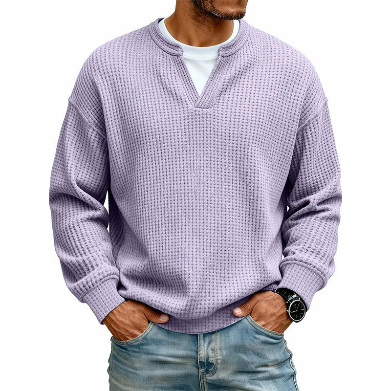 Men's Layered Waffle Long Sleeve Top