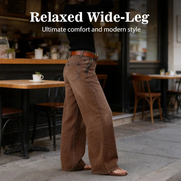 Women's Button Pocket Wide Leg Jeans