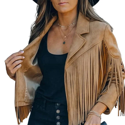 Women's Western Fringe Cropped Jacket
