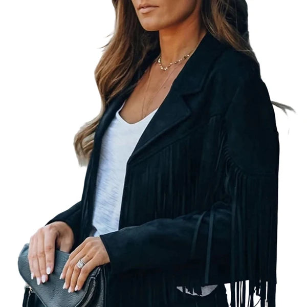 Women's Western Fringe Cropped Jacket