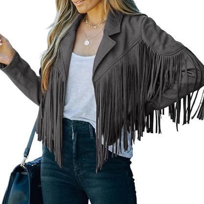 Women's Western Fringe Cropped Jacket