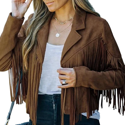Women's Western Fringe Cropped Jacket