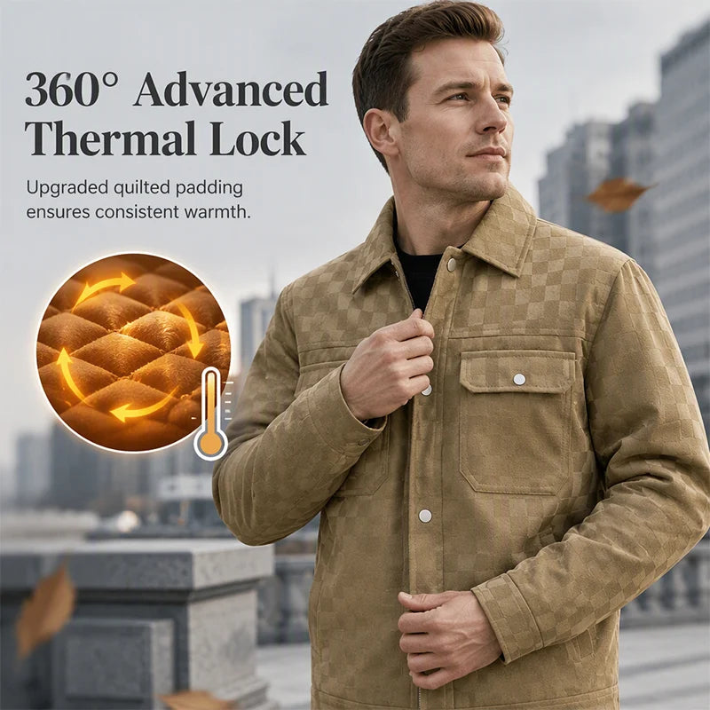Men's Checkerboard Suede Look Jacket