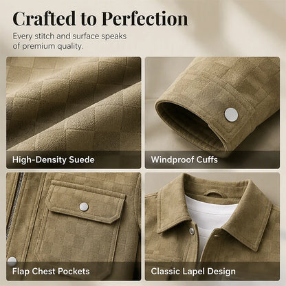 Men's Checkerboard Suede Look Jacket